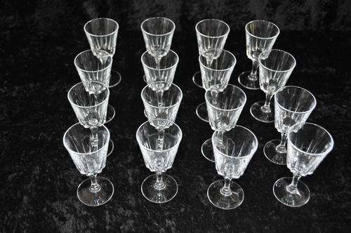 Crystal d'Argues Sherry Glasses x 16  --  Damage Free !!!!