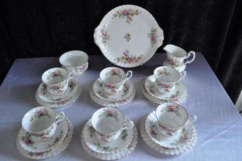 Royal Albert "Moss Rose" 21 Piece Tea Set.