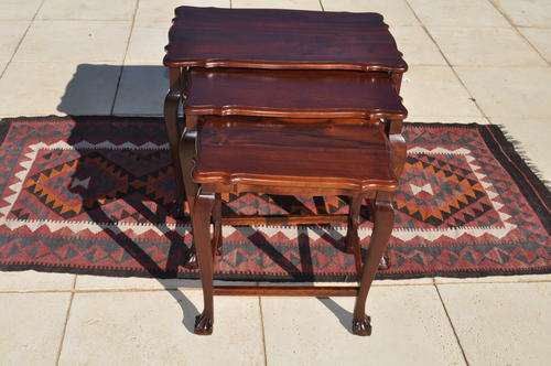 Imbuia Ball & Claw Nest of Three Tables --  Collections Only !!!!