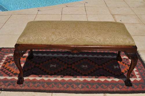 Imbuia Ball & Claw  Ottoman With Carved Detail - Collections Only !!