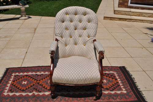 Oak Victorian Arm Chair On Castors