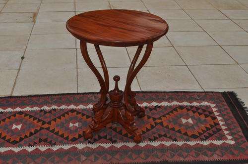 Rosewood Ornate & Carved Round Lamp Table  --  Collections Only!!!