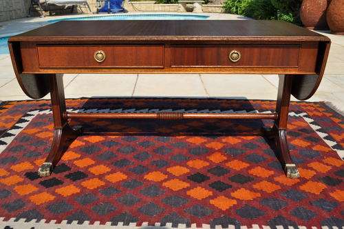 Imbuia Veneer Drop Leaf Coffee Table With Two Drawers ---  Collections Only!!