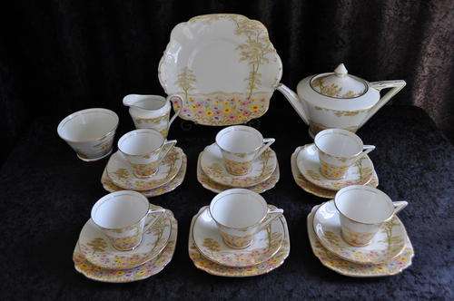 Royal Standard "Daisy Field" Complete Tea Set - 1930s Art Deco