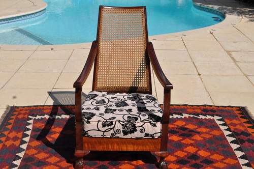Imbuia Ball & Claw  Rattan High Back Arm Chair --  Collections Only !!!!!