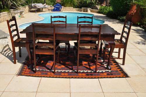 Stinkwood Ball & Claw Dining Table & 6 x Riempie Chairs --- Collections Only!!!
