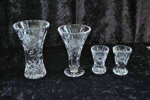 Selection of Rose Cut Crystal Vases  --  Damage Free!!!