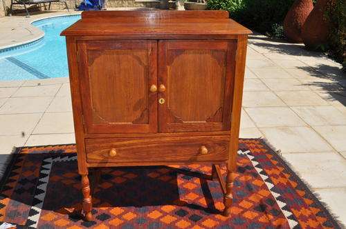 Burmese Teak Two Door Cabinet With Bottom Drawer.  --- Collections Only!!!!!