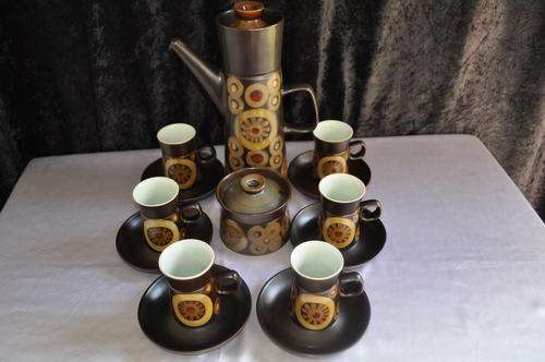Denby England - 14 Piece Coffee Set - "Arabesque"
