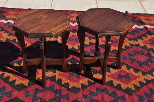 Pair of Solid Wood Hexagnol Side Tables.   ----   Collections Only!!!