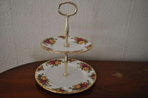 Royal Albert "Old Country Roses" 2 Tier Cake Stand