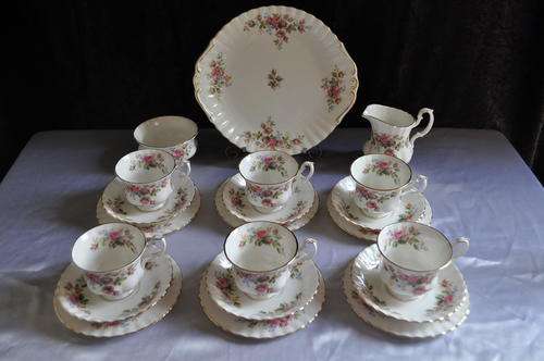 Royal Albert "Moss Rose" 21 Piece Tea Set  ---  Collection or Courier Please!!!