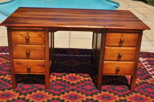 Teak 6 Drawer Desk