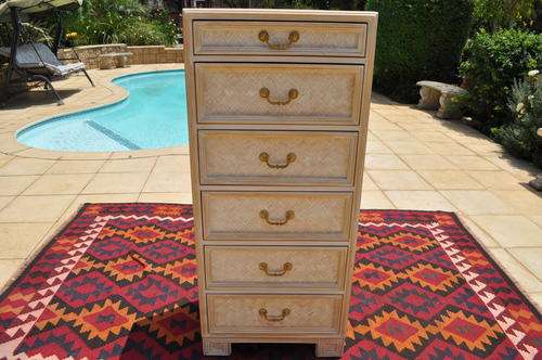 Wicker & Rattan Tall Chest Of Drawers  (6)     -----   Collections Only!!!!