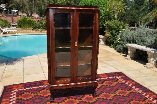 Imbuia Ball & Claw Display Cabinet Corner Unit