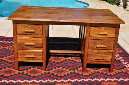 Kiaat 6 Drawer Desk ----------  COLLECTIONS ONLY!!!!!!
