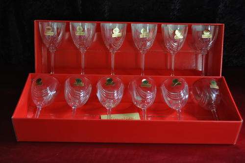 PrimaVera Italian Lead Crystal (24%) Boxed  Sherry Glasses x 12  --  Courier or Collection Please!!