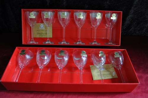 PrimaVera Italian Lead Crystal (24%) Boxed Liqueur Glasses x 12  - Collections or Courier Please!!