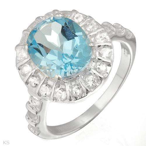 Elegant and Beautiful Ring With 5.10ctw Genuine Topazes Beautifully Designed in 925 Sterling silver.