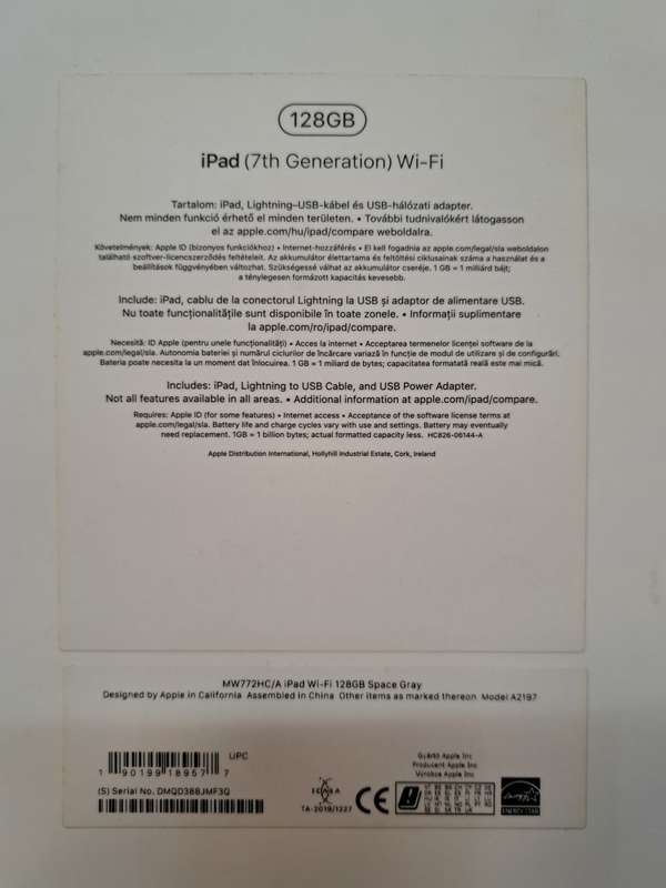 Apple iPad 128GB Wifi Only Gen 7