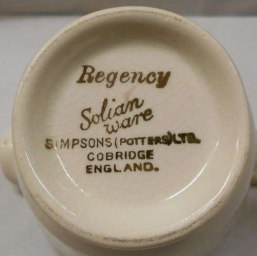 Regency Solian Ware Queens Green Milk Jug/Creamer