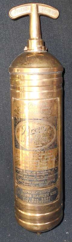 Vintage 1914 Pyrene Solid Brass Pump Fire Extinguisher