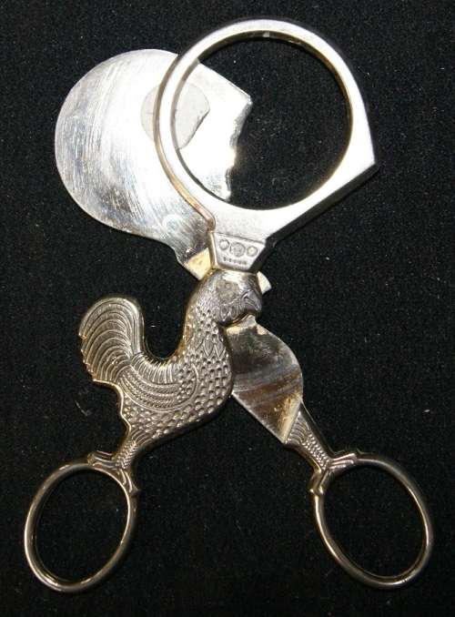 Vintage Dreizack Solingen Germany Gold Tone Chicken Boiled Egg Cutter Scissors