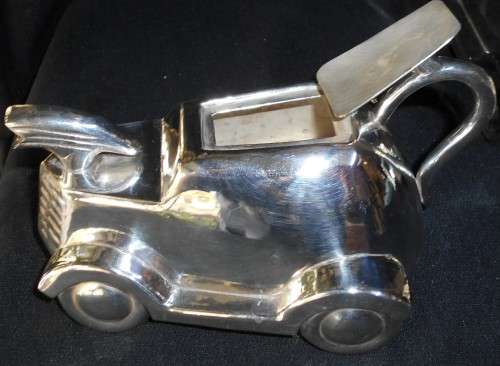 1930's James Sadler Racing Car Silver Plated 3pc Teapot