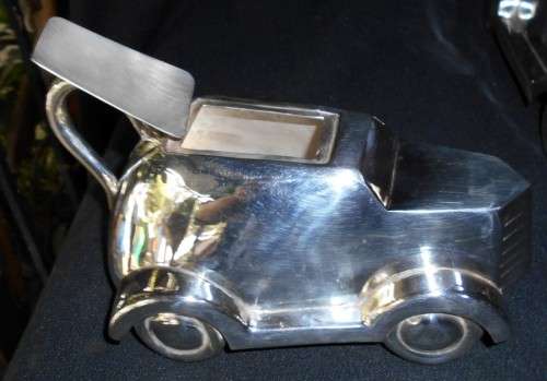 1930's James Sadler Racing Car Silver Plated 3pc Teapot