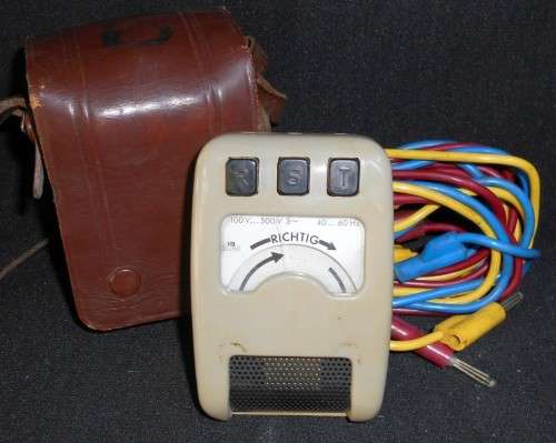 Vintage HB Elba Richtig German 3 Phase Rotation Meter