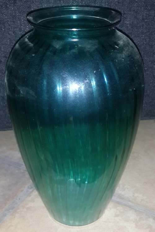 Green Molded Glass Vase