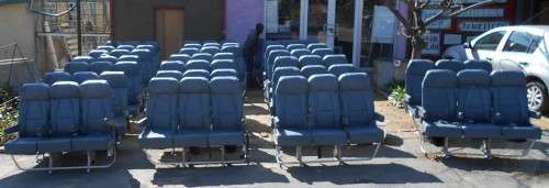  Boeing 747-400 Aircraft Leather Upholstered 3 Seat Bench Seats