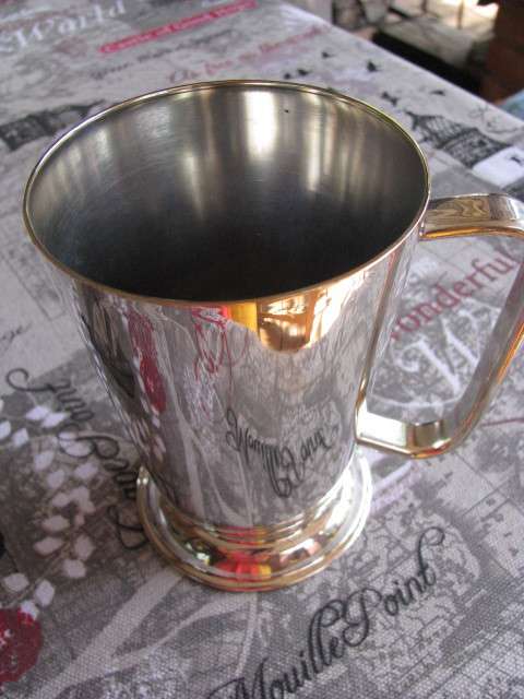 VINTAGE EMESS PLATED BEER TANKARD OR MUG