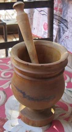 Vintage Turned Wood Pestle and Mortar...lovely to find old treen