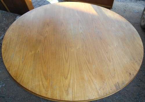 Vintage Solid Oak 6 Seat Round Dining Table