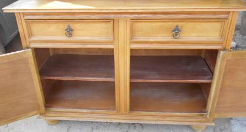 Solid Oak 2 Drawer, Carved Cupboard Doors Sideboard Server