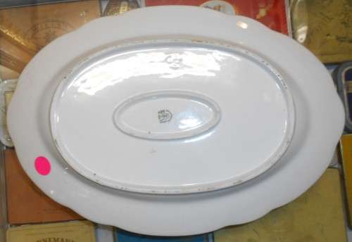 Vintage Moritz Zdekauer ( MZ ) Czech Pink Floral Platter