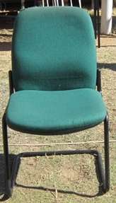 2 Available Green Fabric Office Chairs /BID PER CHAIR