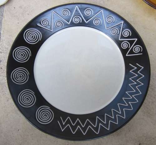 Black and White Dinner Plate