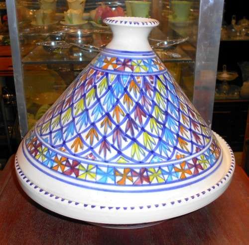Vintage Hand Painted Large Tagine