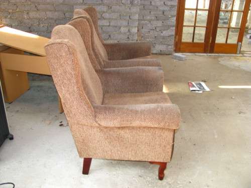 VINTAGE PAIR OF WINGBACK EASY CHAIRS ..you are bidding for the pair @@@ LOW START