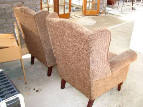 VINTAGE PAIR OF WINGBACK EASY CHAIRS ..you are bidding for the pair @@@ LOW START