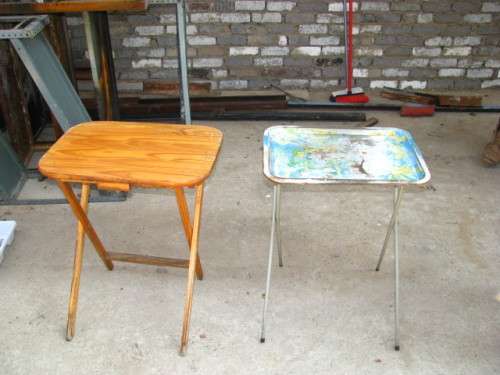 2 TRAYS ON COLLAPSIBLE STANDS...YOU ARE BIDDING FOR BOTH AS ONE LOT