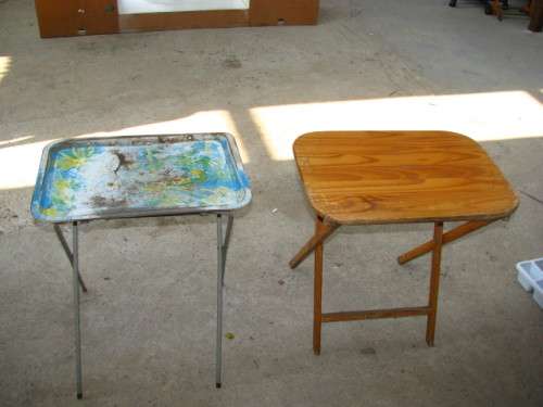 2 TRAYS ON COLLAPSIBLE STANDS...YOU ARE BIDDING FOR BOTH AS ONE LOT