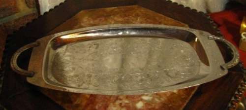 DM84Sale Small Silver Plated Tray with Handles @@@ Crazy Low R1 Start