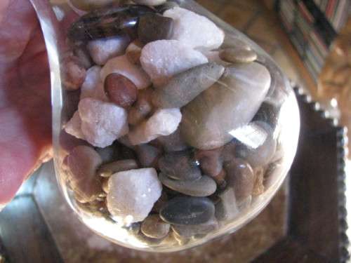 DM84Sale Tumbled Semi-Precious Stones in a Glass Vase @@@ Crazy Low R1 Start