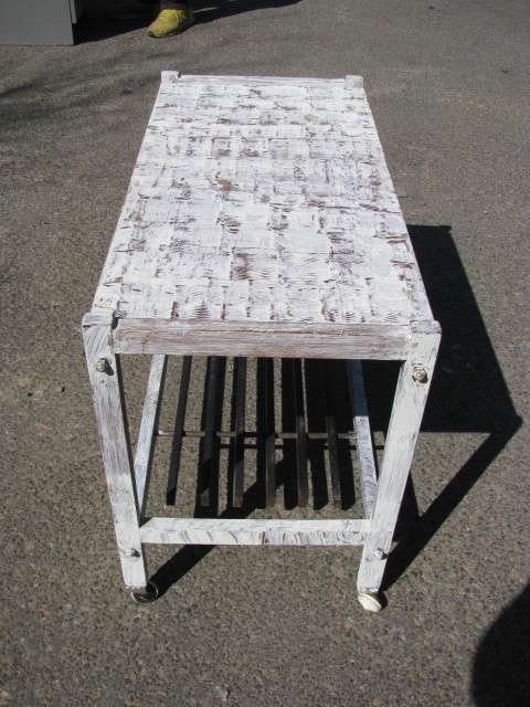 DM84Sale A VINTAGE 2 TIER PAINT EFFECT TROLLEY ON CASTORS @@@ Crazy Low R1 Start