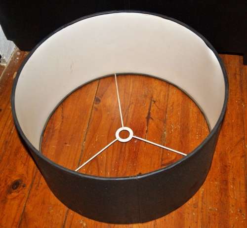 Black Faux Ostrich Leather Lampshade !!!REDUCED!!!