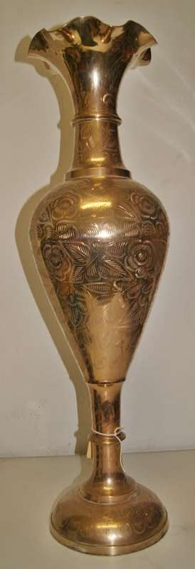 Large Solid Brass Vase (1 of 2)