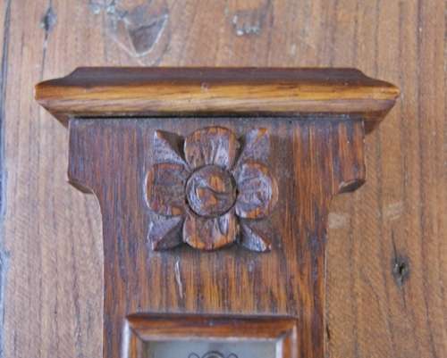 Antique Oak Cased Barometer/Thermometer